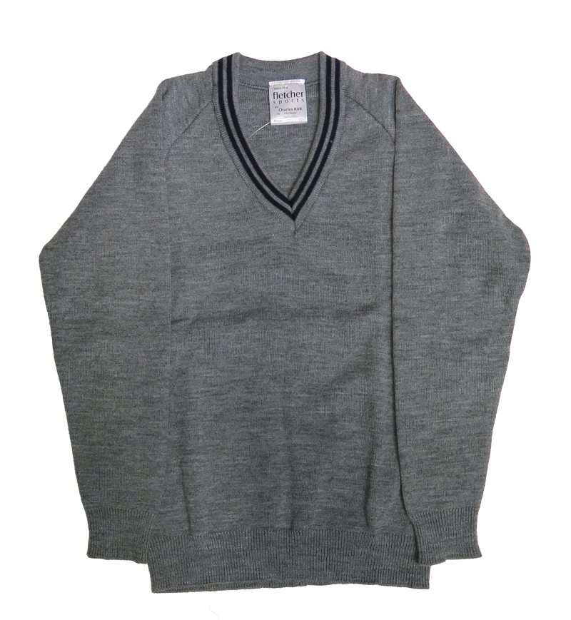 Grey V Neck Pullover
