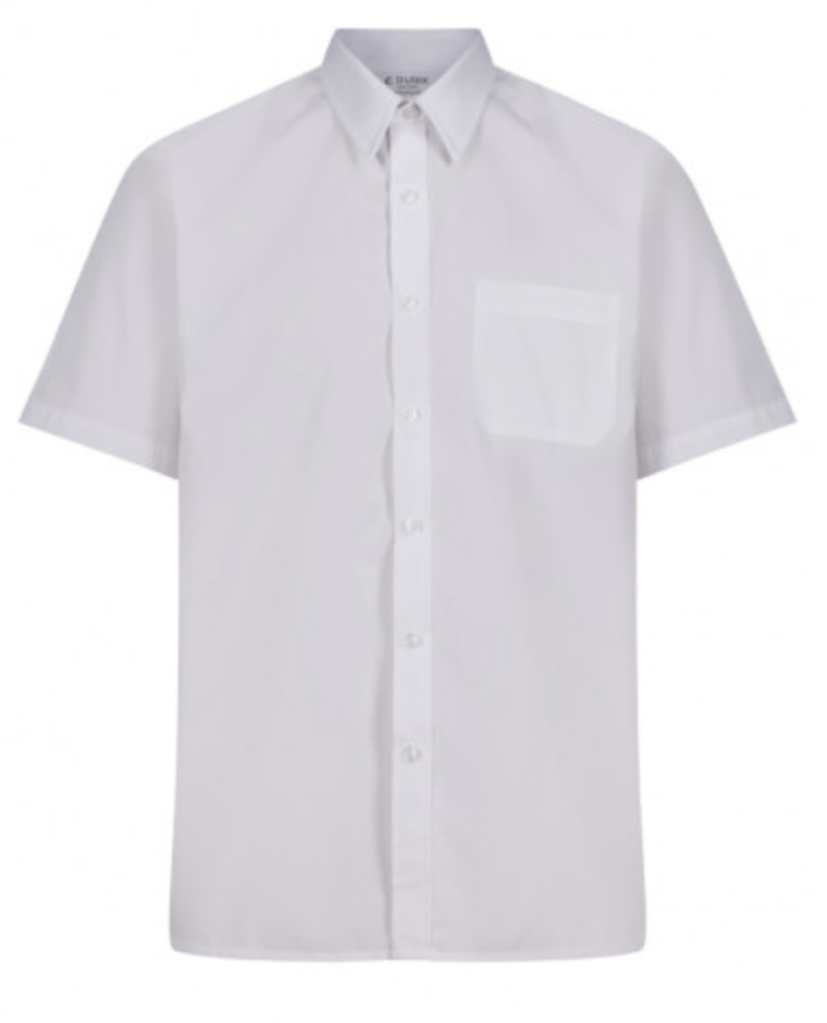 Short Sleeve Easycare Polycotton White Shirts