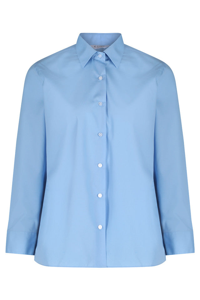 Blue Long Sleeve Easycare School Blouse