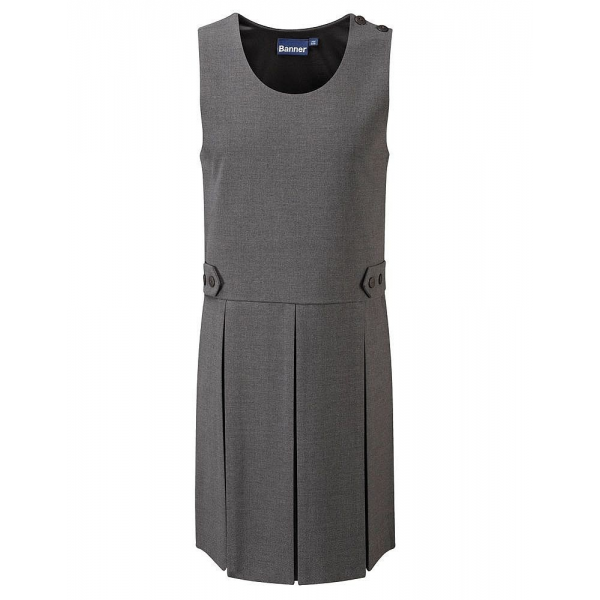Grey Tenby Button Pinafore