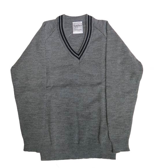 ECJS Grey V Neck Pullover