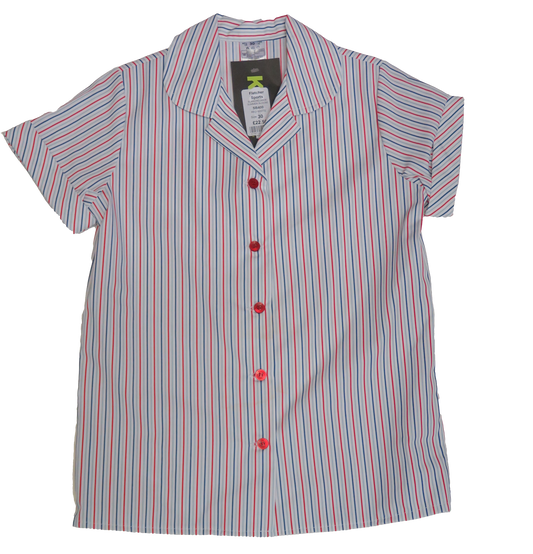 Striped Short Sleeve Blouse