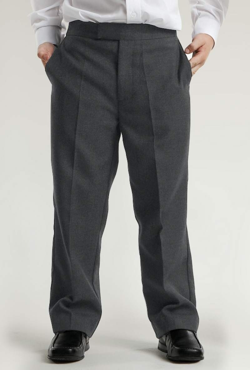 Grey Elastic Back Classic Fit Trouser