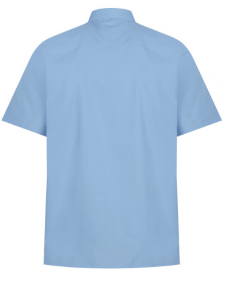 Short Sleeve Easycare Polycotton Blue Shirts