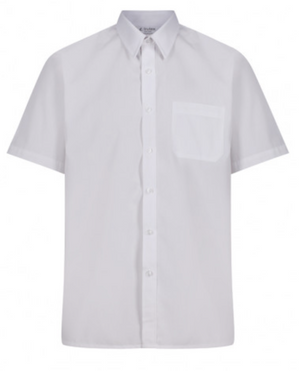 Short Sleeve Easycare Polycotton White Shirts