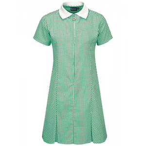 Green Avon Zip-Fronted Corded Gingham Dress