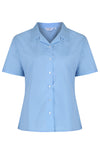Blue Short Sleeve Rever Easycare School Blouse