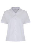 Short Sleeve Rever Collar White Blouses